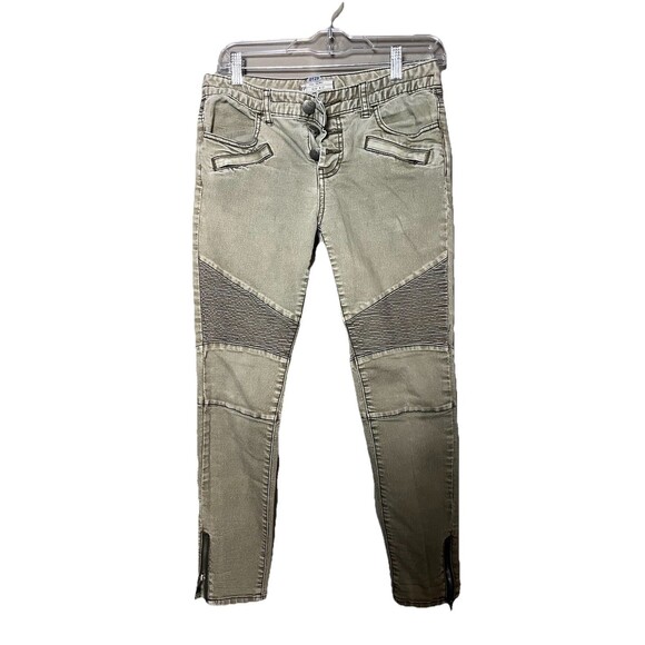 Free People Seamed Millennium Moto Skinny Jeans Button Fly Women's Size 27 - Picture 1 of 3